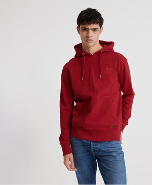 Superdry Denim Goods Co Loopback Férfi Kapucnis Pulóver Piros | SLYOI9208